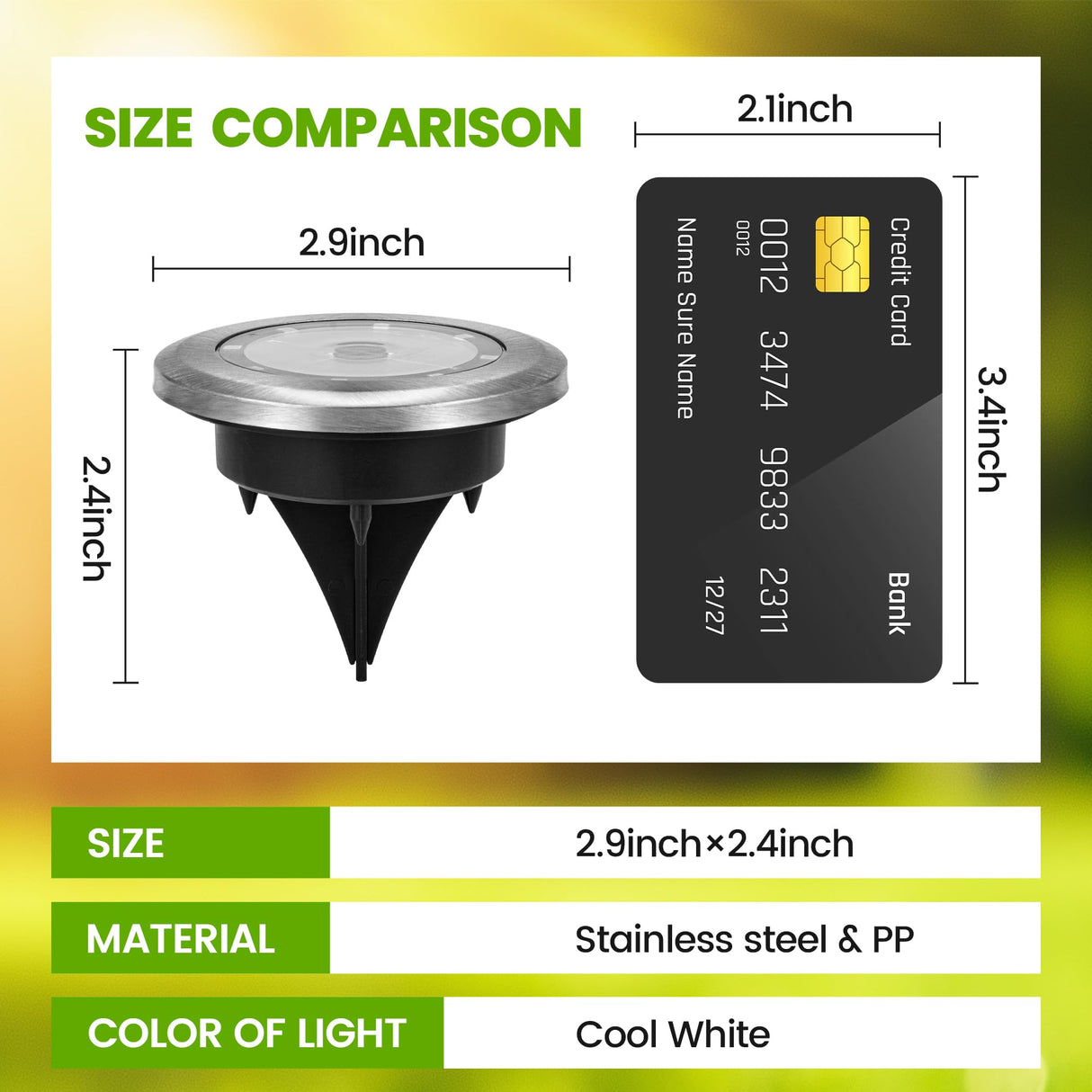 Mini Solar Ground Lights, 12 Pack Solar Powered Pathway Lights, Waterproof Outdoor Light for Garden, Driveway, Walkway, Backyard, Patio (Cool White)