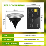 Mini Solar Ground Lights, 12 Pack Solar Powered Pathway Lights, Waterproof Outdoor Light for Garden, Driveway, Walkway, Backyard, Patio (Cool White)
