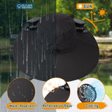 Solar Fan Hat for Men & Women, Wide Edge Outdoor Sun Hat with 2 Built-in Fans, UPF 50+ Waterproof Outdoor Hiking Camping Fishing Hat, 3 Speed Adjustable Fan Hat (Khaki)