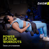 DAGM Hip Thrust Belt for Dumbbells heavy, Secure Glute Trainer with Non-Slip Extra Padding That Protects Your Hips - Ideal for Gym & Home Workouts - Use with Heavy Duty Kettlebells, Dumbbells, & Plates Hold up to 500 lbs