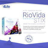 4Life Transfer Factor RioVida Stix Tri-Factor Formula, Supports Immune System with Elderberry, Blueberry, Pomegranate and Acai - 15 Packets