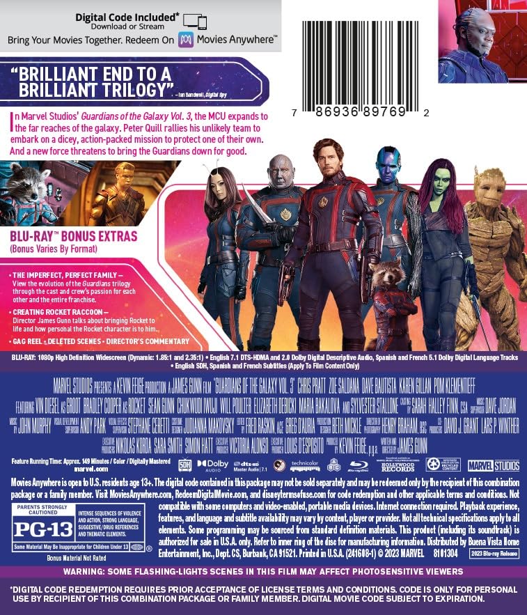 Guardians Of The Galaxy: Vol 3 [Blu-ray]