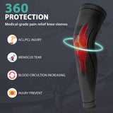 Ruilaibao 2 Pack Full Leg Compression Sleeves, Long Knee Brace Support for ACL,PCL, Meniscus Tear, Arthritis, Tendinitis,Men And Women (Black, Medium)