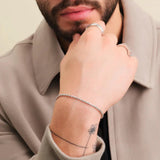 nometo 925 Sterling Silver Rope Chain Bracelet 2mm Silver Bracelet for Men Women Silver Bracelet 6.5-9 Inches（7.5）