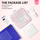 CHRISTINE SHELLY Nail Dust Collector, Powerful Vacuum Fan Vent Dust Collector Extractor Dust Suction Machine for Acrylic Nails Polishing, Nail Salon, Pink Diamond