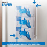 Stock Your Home Triple Acrylic Glove Dispenser, 2 Pack, Wall Mount