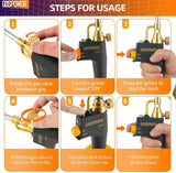 High Intensity Propane Torch Head Fuel by Propane, MAPP, Welding Torch, Turbo Gas Torch Kit, Trigger Start Mapp Gas Torch Kit with Igniter,Propane torch,Blow Torch(Fuel Not Included)