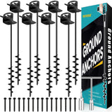 25" Ground Anchors Screw in, Mobile Home Anchors for Shed, Black-25-8Pcs