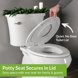 Mayfair NextStep2 Toilet Seat with Built-In Potty Training Seat, Slow-Close, Removable that will Never Loosen, Elongated, White