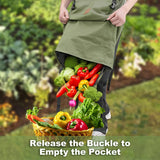 Berry&Bird Harvest Apron, Canvas Gardening Apron with Pockets and Harvesting Pouch Waterproof Harvesting Apron (Green)