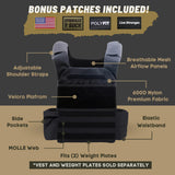 Polyfit (Fortify) Weighted Vest for Strength and Endurance Training, Fitness Workouts, Running, WODs - BLACK