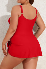 Eomenie Plus Size Swimdress for Women One Piece Swimsuit Tummy Control Swim Dresses Skirt Bathing Suit Red