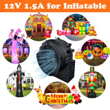 Inflatable Fan Replacement 12V 1.5A, Mini Air Blower Fan with 12V 2A Adapter and 5 LED Bulbs for Halloween Christmas Inflatable Outdoor Yard Decorations