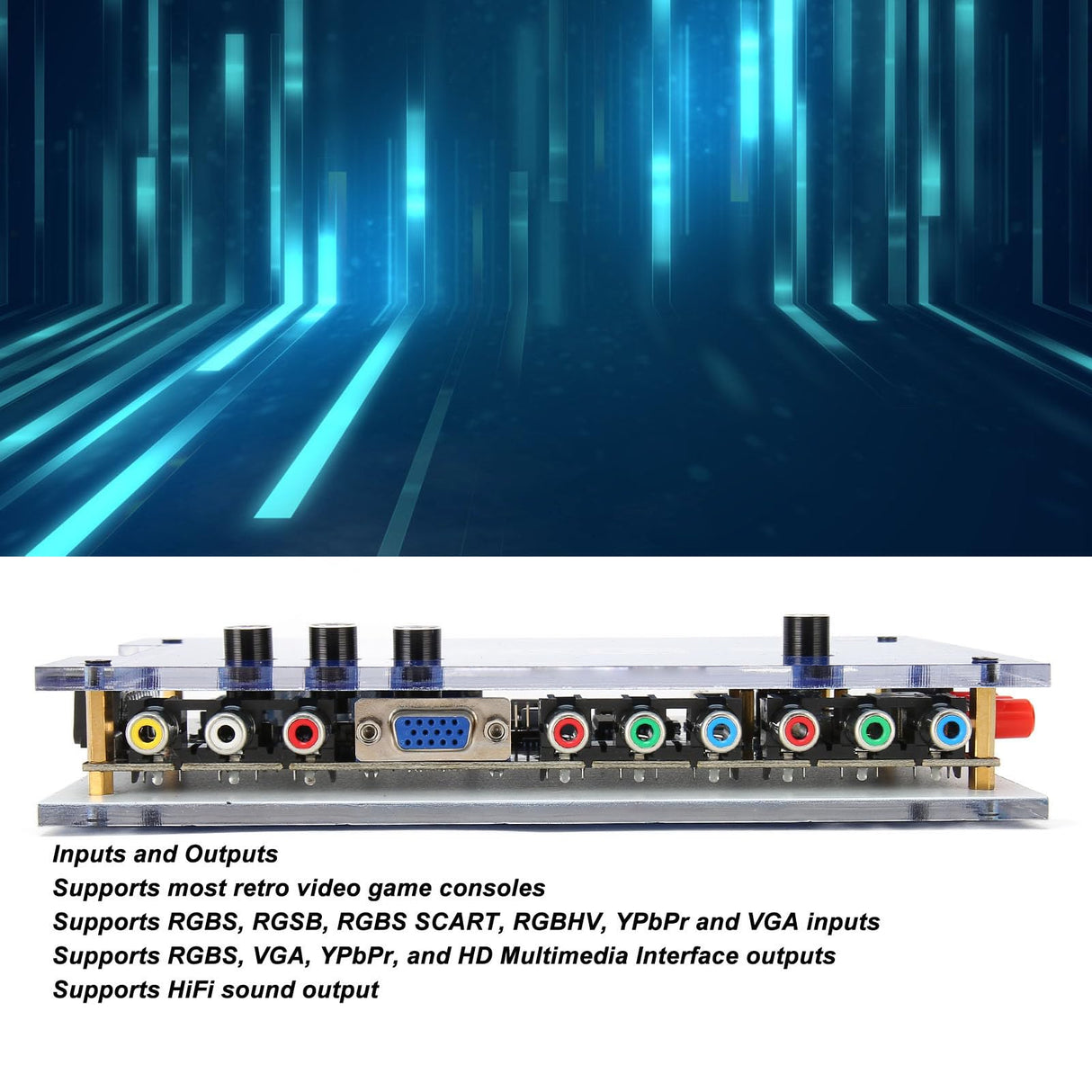 GBS Control GBSC Video Converter, GBSC/RGBS/VGA/Scart/Ypbpr Signal to VGA/HDMI for Most Retro Video Game Consoles, for SEGA Dreamcas, for PS2, for NGC, etc.