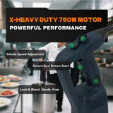COOLUMA Commercial Immersion Blender, X-Heavy Huty 750W Handheld Blender, 18 Inch Detachable Shaft, 8,000-19,000 RPM Variable Speed, 42 Gallons Multifunction Pro Electric Stick Emulsifier.
