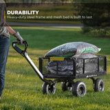 Gorilla Carts Steel Utility Cart, 4 Cu Ft Bed, 900 lb Load Capacity, Black – Towable Heavy-Duty Outdoor Hauling Wagon with Removable Side Panels for Yard, Lawn, Garden or Landscaping