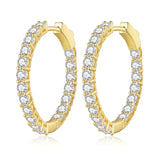WOSTU Gold Hoop Earrings for Women,Cubic Zirconia CZ Hoop Earrings