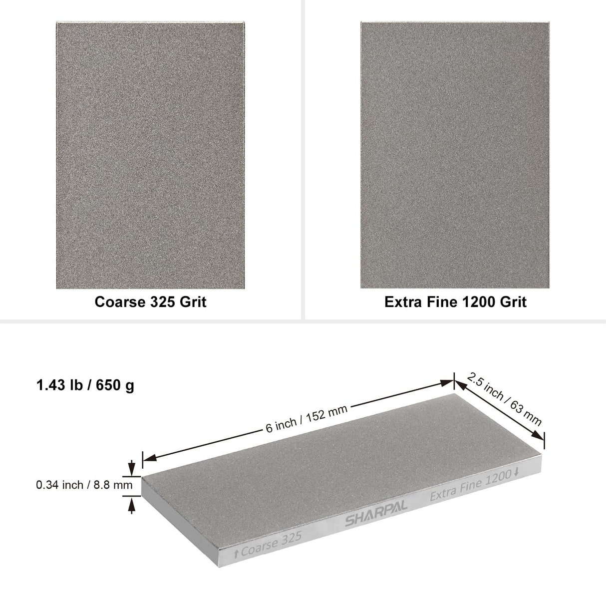 SHARPAL 156N Double-sided Diamond Sharpening Stone Whetstone Knife Sharpener | Coarse 325 / Extra Fine 1200 Grit | Storage Case with NonSlip Base & Angle Guide (6 in. x 2.5 in.) Mothers Day Gifts