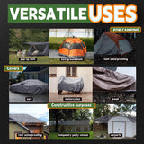 RAINDEWAY 8x10 Feet (3 Pack) Tarps Heavy Duty Waterproof,10Mil Thick Multipurpose Poly Tarp Cover with Metal Grommets and Reinforced Edges,Silver/Brown Tarp