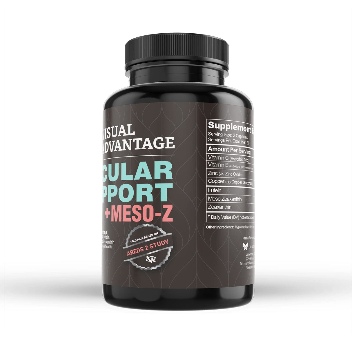 Visual Advantage® Macular Support + Meso-Z – Blue Light Eye Vitamin with Triple Antioxidants for Advanced Protection Against Digital Screens (60-Count)