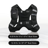 ZUETK Weighted Vest, 6lb/8lb/12lb/16lb/20lb/25lb/30lb Weight Vest with Reflective Stripe, Weighted Vest for Men Women Workout Equipment for Strength Training, Running, Jogging, Fitness, Weight Loss