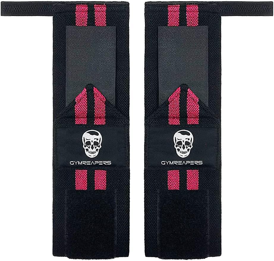 Gymreapers Weightlifting Wrist Wraps (IPF Approved) 18" Professional Quality Wrist Support with Heavy Duty Thumb Loop - Best Wrap for Powerlifting Competition, Strength Training, Bodybuilding