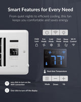 Super Quiet Register Booster Fan for 4" x 10" Register Holes, Smart Register Vent with Dual Intelligent Thermostat and WIFI App Control, Heating Cooling AC Vent Fan (White)
