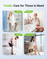 FULLOT Space-Saving Triangular Shower Chair for Elderly and Disabled, 400 lbs Adjustable Shower Stool Seat with Stable-Bracing, Non-Slip Bathtub Chair, Tool-Free Assembly, FSA/HSA Eligible