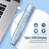 Akunbem 2 in 1 Women Electric Shaver Dual Head Bikini Trimmer for Women IPX7 Waterproof Wet & Dry Use Body Hair Trimmer and Facial Hair Remover for Bikini Underarm Leg Arm Body Face, Blue