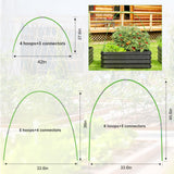 Saihisday Garden Netting Kit for Raised Beds, 10x30FT Ultra Garden Mesh Netting＆ 36Pcs 17 Inch Fiberglass Garden Hoops Row Cover Insect Netting Vegetables Fruits Flowers Protection from Insect Bird