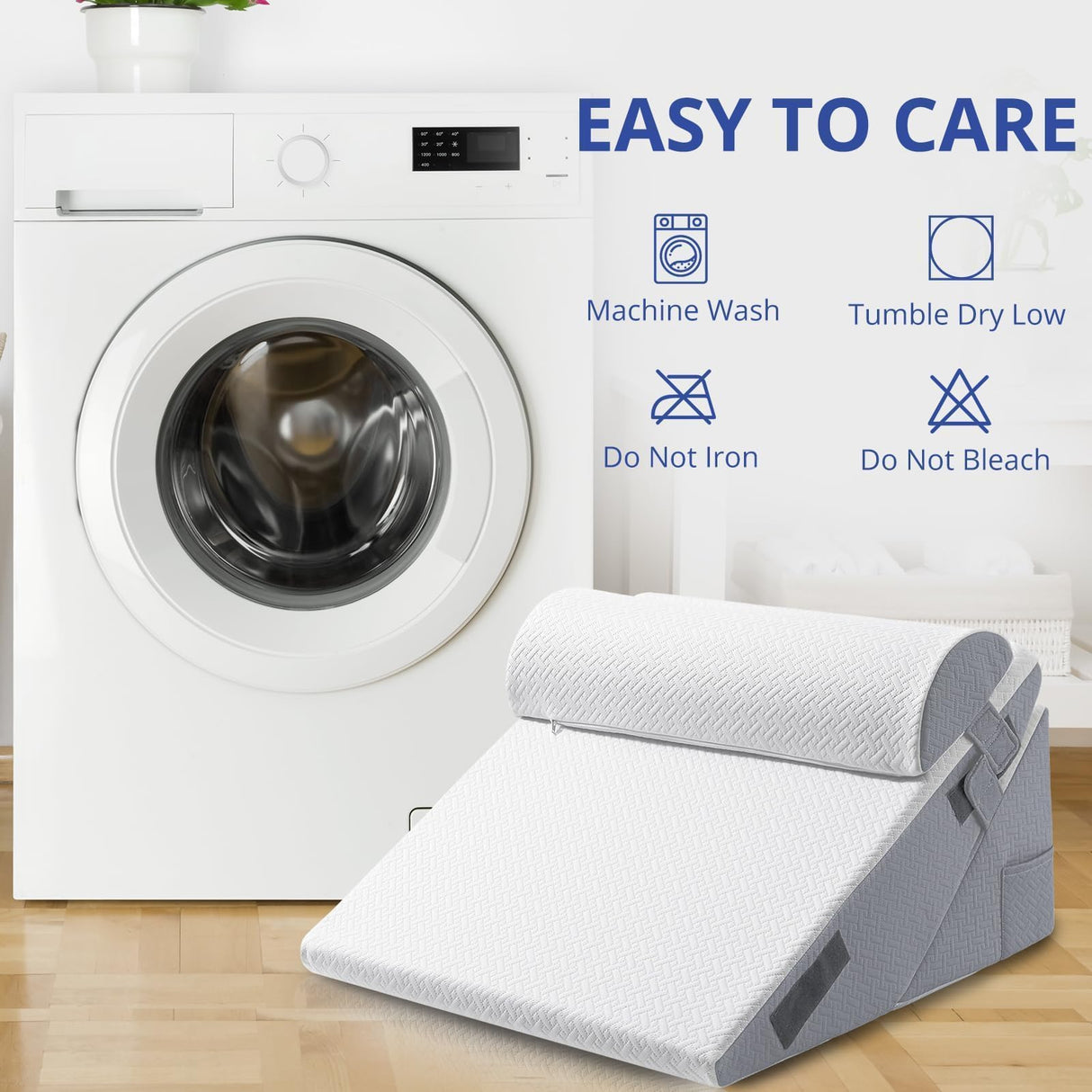 Sasttie Wedge Pillow Set for After Surgery, Adjustable Orthopedic Bed Wedge Pillow Set for After Surgery, Sleeping, Acid Reflux, Back Pain, and Recovery, Dark Grey & White