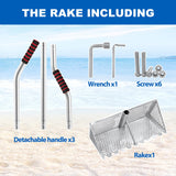 Sand flea rake, 304 Stainless Steel, with Clam Rake, Shovel, 5L Bucket
