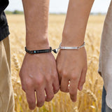 MEALGUET Always & Forever Couple Bracelets - Pinky Promise Always and Forever Engraved Stainless Steel Curb Link Couple Bracelets for Men Women, His and Hers Promise Gift for Boyfriend Girlfriend
