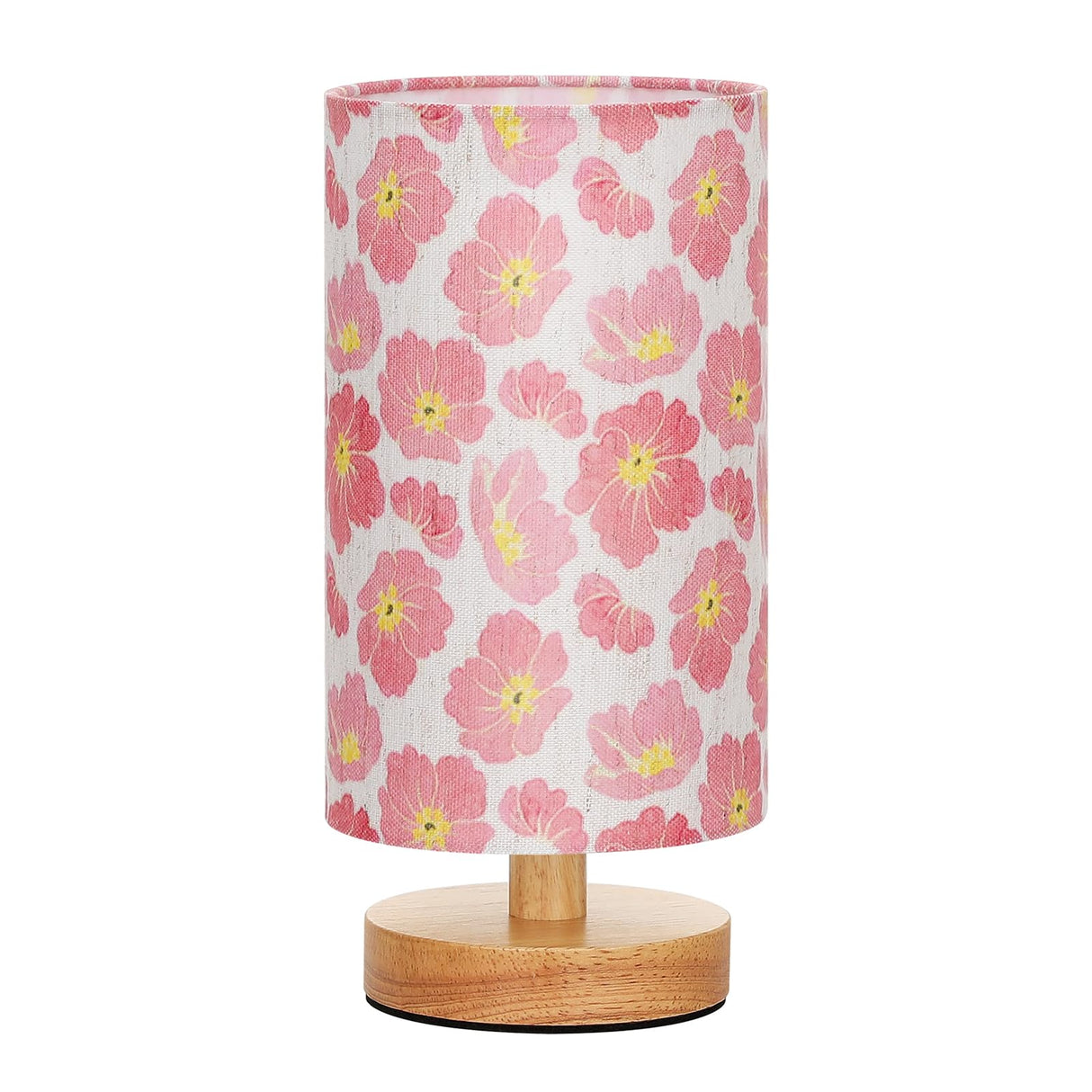 Fenmzee Cherry Table Lamp for Bedroom - Inline Control, Small Bedside Lamp with 3000K A15 LED Blub, Easy Assembly (Cherry Cream Shade, 9" Inline Control)