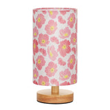 Fenmzee Cherry Table Lamp for Bedroom - Inline Control, Small Bedside Lamp with 3000K A15 LED Blub, Easy Assembly (Cherry Cream Shade, 9" Inline Control)