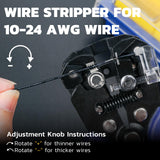 haisstronica Self-Adjusting Wire Stripper, 3 in 1 Stripper/Cutter/Crimping Heavy Duty Automatic Electrical Wire Strippers for 10-24 AWG