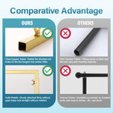 Almirantra Over The Table Rod Stand with Clamps, Adjustable 29"-44" Tall 46"-98" Length, Table Arch Stand for Wedding Birthday Party Anniversary Halloween Christmas Decoration Supplies(Gold)