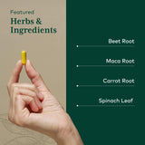 Gaia Herbs PRO Fermented Beet & Maca - Healthy Energy & Circulation Support Supplement* - Kidney Health Supplement with Beet & Carrot Root - Vegan, Gluten-Free, Soy-Free - 60 Capsules (30 Servings)