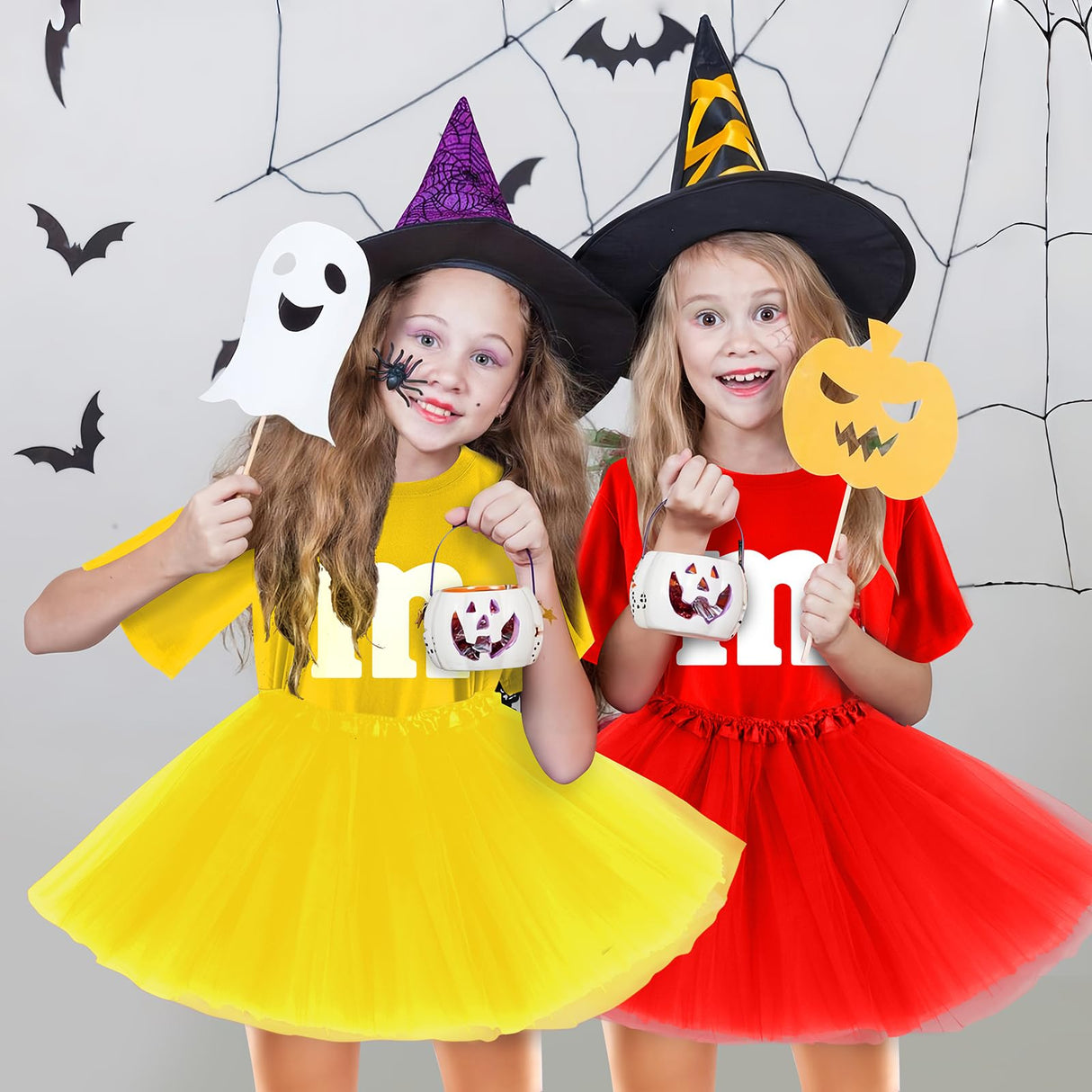 FONYFA Letter M Halloween Costumes Tutu Skirts, Women Team Group T-Shirt, Chocolates Candy Costume for Halloween Christmas Party Costume