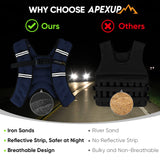 APEXUP Weighted Vest with 5lbs/10lbs/15lbs/20lbs/25lbs/30lbs Weights and Reflective Stripe, Weight Vest Men Women for Workout, Strength Training, Running (Blue, 10lbs)