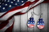 America 250 Celebration - Patriotic Teardrop Earrings for Women - American Flag Design - Lightweight MDF - Double-Sided Print - Made in the USA