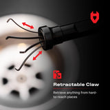 NoCry Magnetic Flexible Claw Grabber Pickup Tool with Bright LED Light - 27.7in Long Magnetic Pickup Tool, Retractable Claw Grabbing Tool, Magnetic Grabber Tool with 5lb Pull Strength Pick Up Tool
