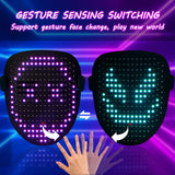 ORWINE LED Mask, Light Up Mask with Gesture Sensing, Unisex LED Lighted Face Transforming Masks for Festival Dj Cosplay Halloween Costume Masquerade Parties Christmas Gifts for Kids