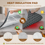 Homelove Warming Mat for Food - Fast Full Surface Electric Warming Tray with 7 Temp-Settings & 8H Timer, Portable Roll Up Food Warmer with Heat Insulation Pad for Gatherings Parties Buffet XXL-Grey