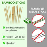 Taoskai 60Pcs Bamboo Stakes for Plant 4 Feet, Garden Bamboo Plant Stakes for Plants Support, Bamboo Sticks for Climbing Plants, Tomatoes, Sunflowers, Beans, Potted Plants, Trees