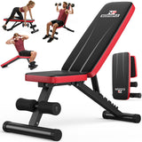 NICEPEOPLE Adjustable Weight Bench for Home Gym, 660LBS Capacity Workout Bench with 8 Backrests for Chest Shoulders Arms, Compact and Foldable Strength Bench for Small Space Apartment Room (XL)