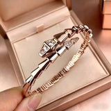Ladies' Serpentine Bracelet，Rose Gold snake shaped bracelet