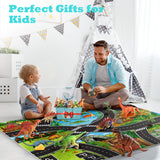 Kiddiworld Dinosaur Toys for 3 4 5 Year Old Boys Gifts, Dinosaurs Toys for Kids 3-5-7, Dino Figures Activity Play Mat Christmas Birthday Gifts for Girls Toddler Toy Age 2-4
