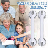 Grab Bars for Bathtubs and Showers, 2 Pack Shower Handle 16 Inch Strong Suction Shower Bar, Safety Bars for Shower Chair, Bathroom Grab Bar for Senior (Gray White)