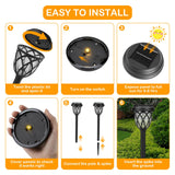 ruhotili Solar Outdoor Lights, Outdoor Waterproof IP65, Bright Powered by Solar Garden Lights for Patio, Yard, Driveway Decoration (8 Pack